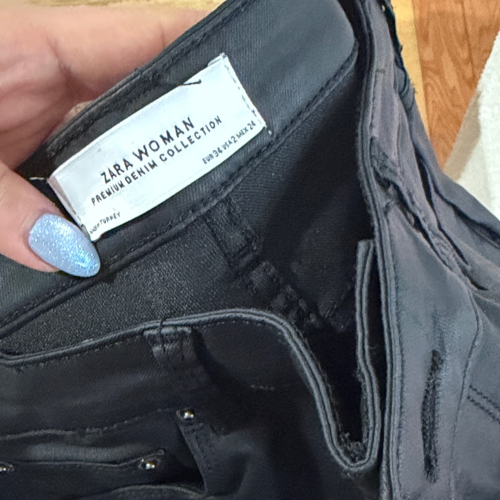 Zara Black Denim Jean Jacket